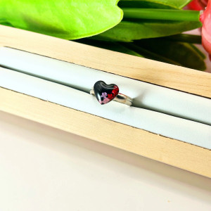 Regulowany pierścionek serce ze srebra 925