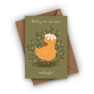 Kartka z okazji narodzin dziecka- Witaj na świecie maluszku!
