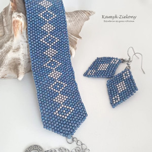 Komplet soft blue - bransoletka i kolczyki