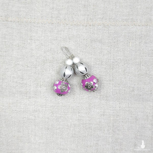 5978 różowo-srebrne kolczyki;