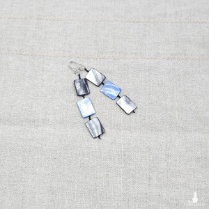 6093 granatowe, grafitowe kolczyki