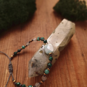 Bransoletka ✦ Amazonit, Malachit, Phrenit