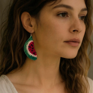 Kolczyki na szydełku Arbuzy kpl. 2 szt