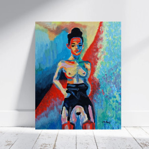 obraz ręcznie malowany akt kobiecy