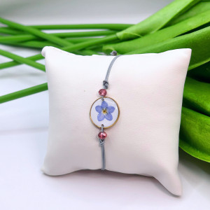 Regulowana bransoletka Niezapominajka na sznurku