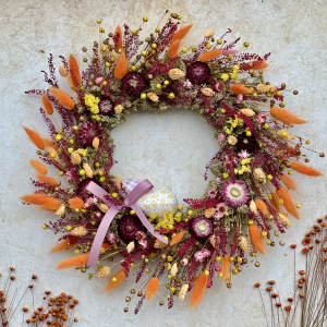 Wielkanocny wianek naturalny, wianek wiosenny