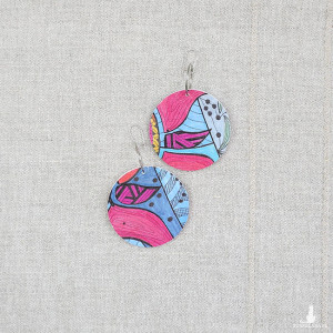 6489 kolorowe, niepowtarzalne, duże, dwustronne kolczyki; 4 w 1;