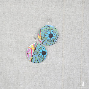 6479 kolorowe, niepowtarzalne, duże, dwustronne kolczyki; 4 w 1;