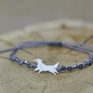 Dog Frisbee - bransoletka z psem, srebro 925