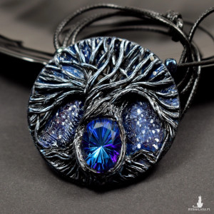 Kryształowe drzewo - duży wisior