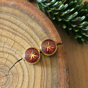 Kolczyki żywica epoksydowa gwiazdy gwiazdki