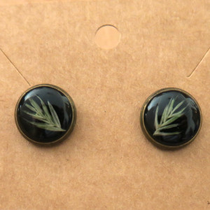 Kolczyki z życicą trwałą, żywica epoksydowa naturalne