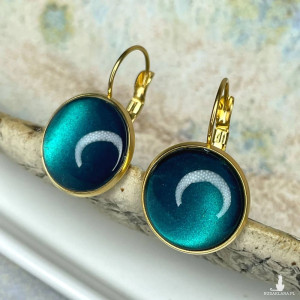 Pozłacane kolczyki w odcieniu morza Nevra e13/17