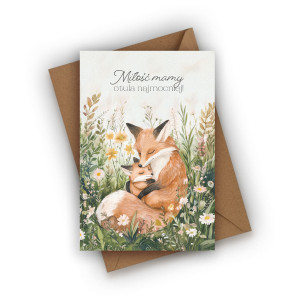 Kartka na Dzień Mamy- Miłość mamy otula najmocniej!