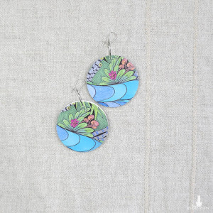 6473 kolorowe, niepowtarzalne, duże, dwustronne kolczyki; 4 w 1;