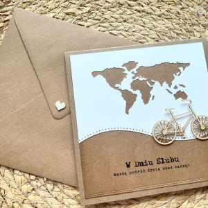 253,kartka na ślub w szczęśliwą podróż do koperty