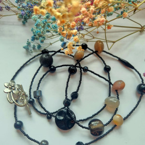 Naszyjnik boho ciemny