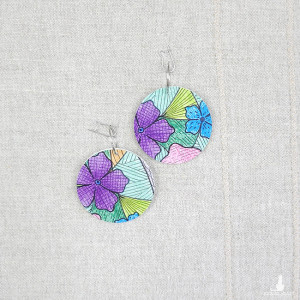 6513 kolorowe, niepowtarzalne, duże, dwustronne kolczyki; 4 w 1;