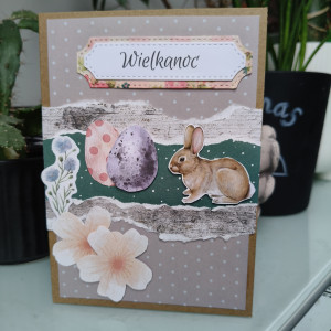 Ręcznie robiona kartka wielkanocna