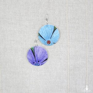 6466 kolorowe, niepowtarzalne, duże, dwustronne kolczyki; 4 w 1;