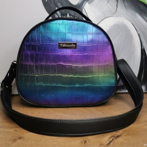 Kuferek torebka damska torebka na ramę - ekoskóra holo