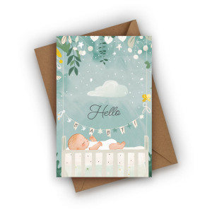 Kartka z okazji narodzin dziecka- Hello Baby!