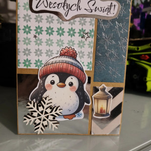 Ręcznie robiona kartka świąteczna – "Wesołych Świąt"