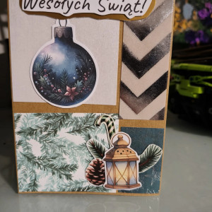 Ręcznie robiona kartka świąteczna – "Wesołych Świąt"