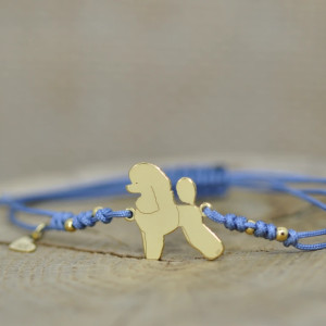 Pudel / Pudelek - bransoletka z psem, srebro 925 pozłacane