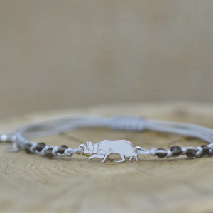 Border Collie pasący - bransoletka z psem, srebro 925