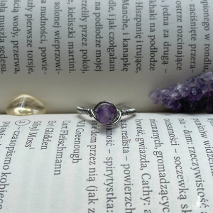 pierścionek AMETYST stal chirurgiczna