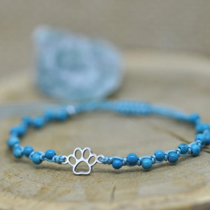 Łapa / Łapka psia / kocia - bransoletka, srebro 925