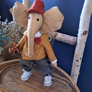 słonik lniany na szczęście