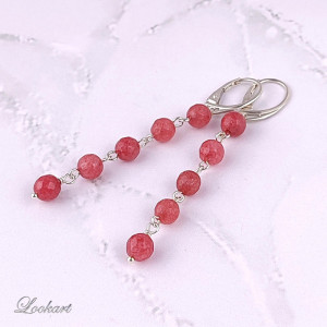 Kolczyki Malinowy jadeit