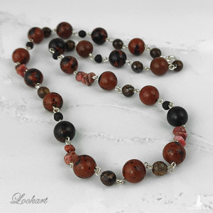 Naszyjnik Obsydian Bronzyt