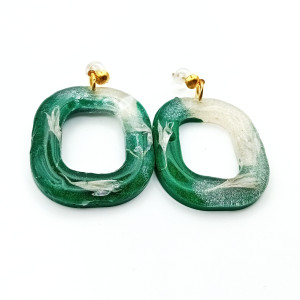 Kolczyki Koła z Żywicy z Suszonym Chabrem