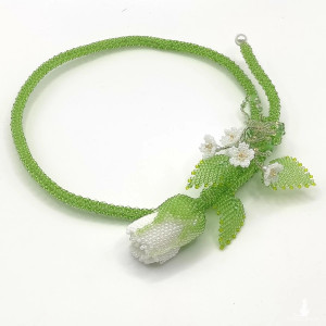 Naszyjnik / Biała róża