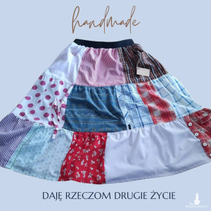 Spódnica boho patchwork z koszul maxi handmade #upcycledclothes