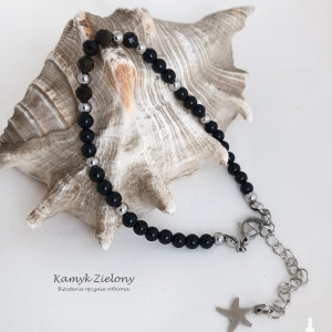 Onyks i obsydian - bransoletka z kamieni naturalnych