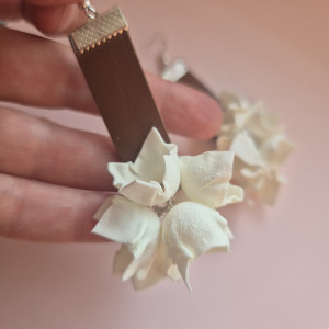 Kolczyki kwiaty skóropodobne