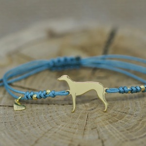 Chart polski - bransoletka z psem, srebro 925 pozłacane