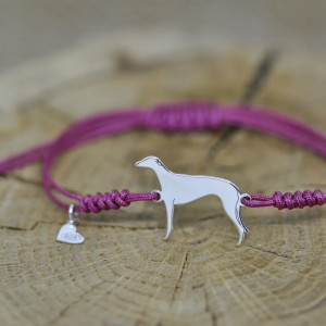 Chart polski - bransoletka z psem, srebro 925