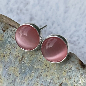 Srebrne sztyfty z kocim okiem d118