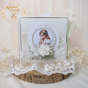 Album komunijny na zdjęcia, pamiątka pierwszej komunii świętej "White Roses" GOTOWY