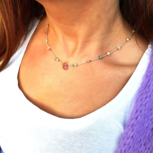 Pastelowy Kolorowy Naszyjnik Mix Kamieni CURAÇAO