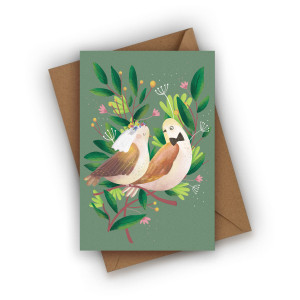 Kartka ślubna- Ślubne ptaszki