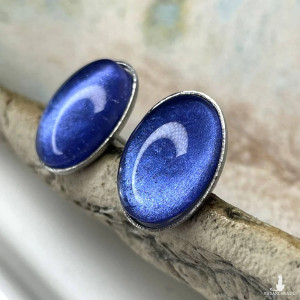 Owalne sztyfty w odcieniu perłowego lapis-lazuli e30/46