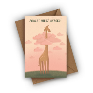 Kartka urodzinowa- Zawsze mierz wysoko!