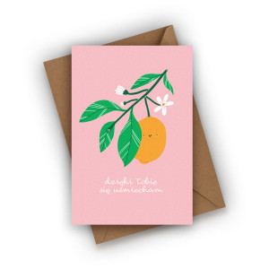 Kartka z podziękowaniem- dzięki Tobie się uśmiecham