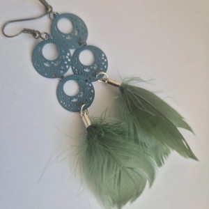Kolczyki turkusowo-zielone